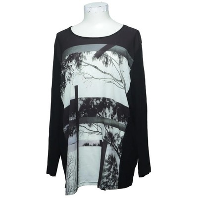 Brandtex, Langarmshirt, Größe: 2XL, Schwarz/Weiß/Grau #CMe