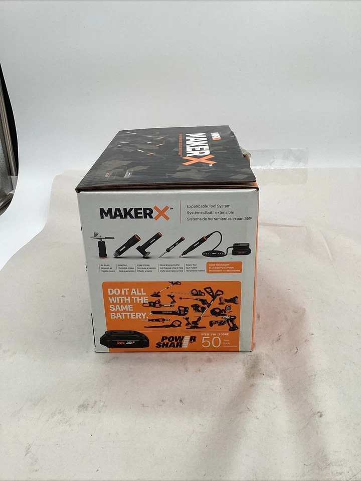WORX WX991L 20V (3) PC MAKERX Combo: Rotary + Angle Grinder + Wood/Metal NIB - Image 2 of 4