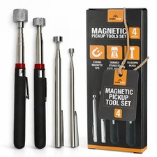 4pk Magnetic Pickup Tools Set Telescopic Extendable Magnet Screw Bolt Retriever