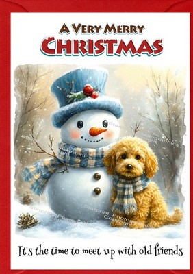 Cockapoo Hund/Gekritzel (4''x 6'') Weihnachtskarte (innen leer) Design von Starprint