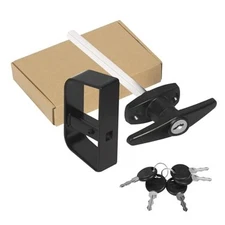 Shed Door Latch T-Handle Lock Kit with 5 Keys, Set 4½" and 5½" 4.5 inch Black