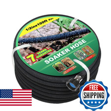 Taisia 1/2 Soaker Hose 100 Ft Round Rubber Garden Soaker Hoses Heavy Duty Drip
