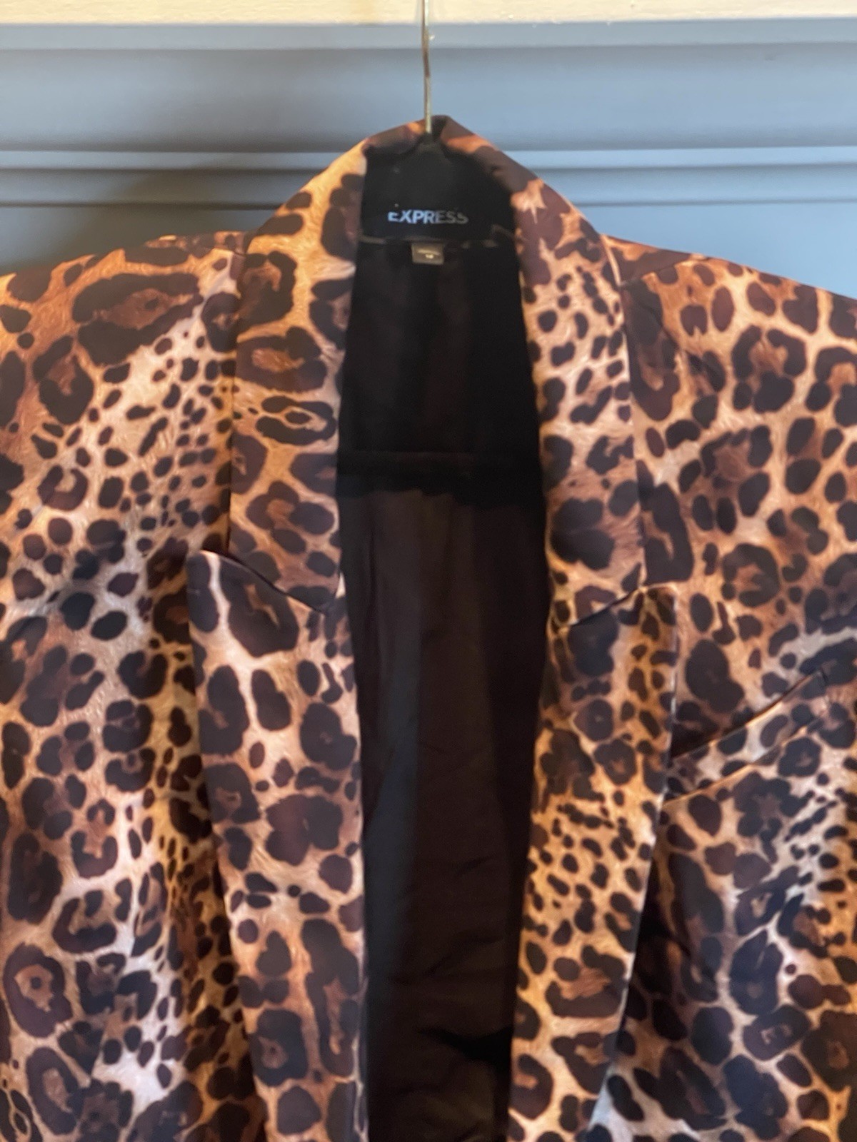 Express Women’s Blazer One Button Jacket Animal P… - image 3