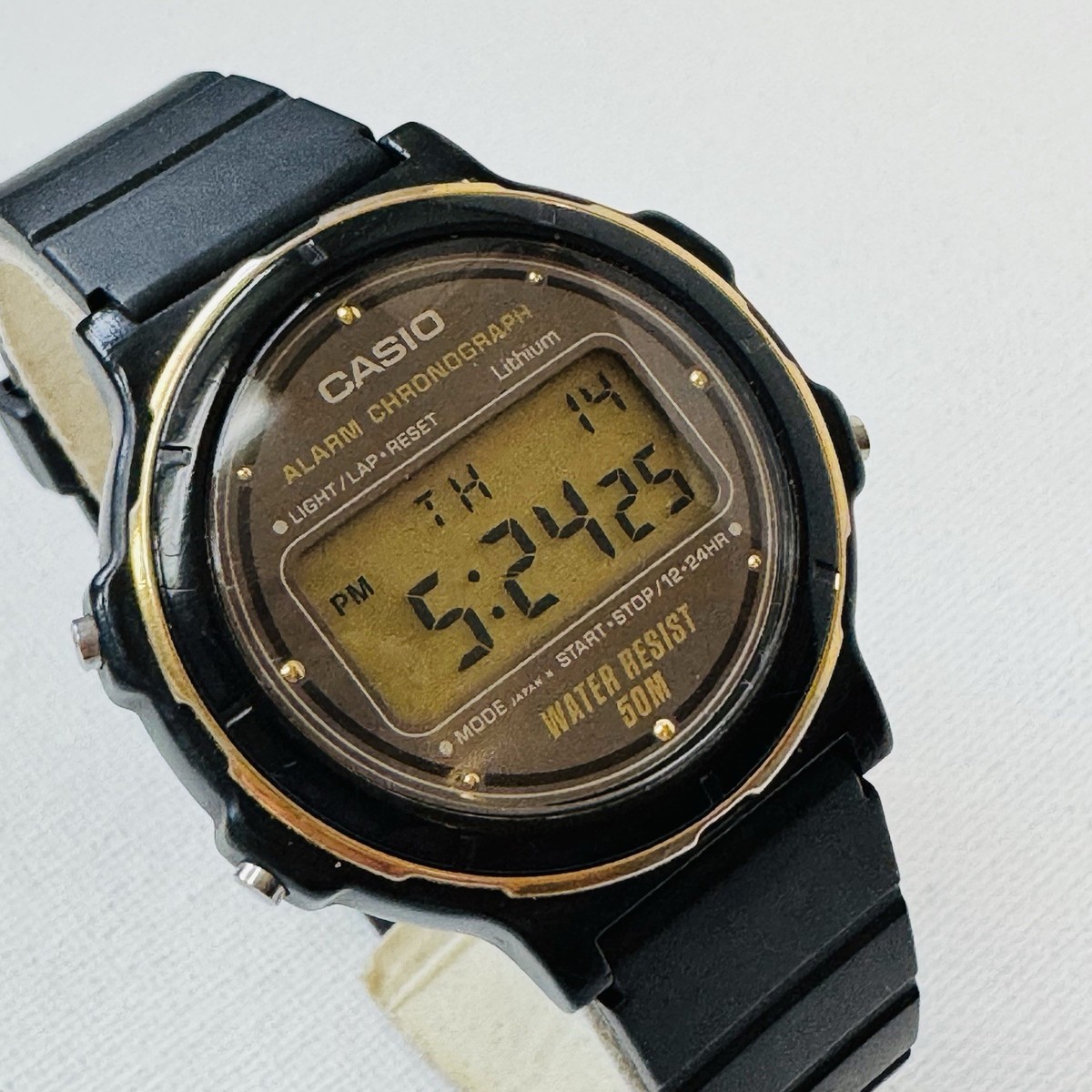 Vintage Casio Lithium Men's Black Digital Alarm Chronograph