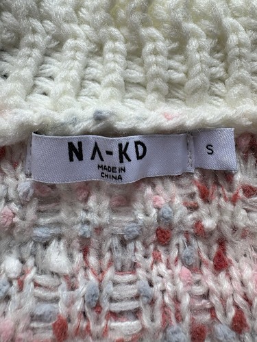 Women’s Cropped Cardigan SZ S Pink NA KD Knit Long Sleeved Button Up Jumper - Picture 10 of 11