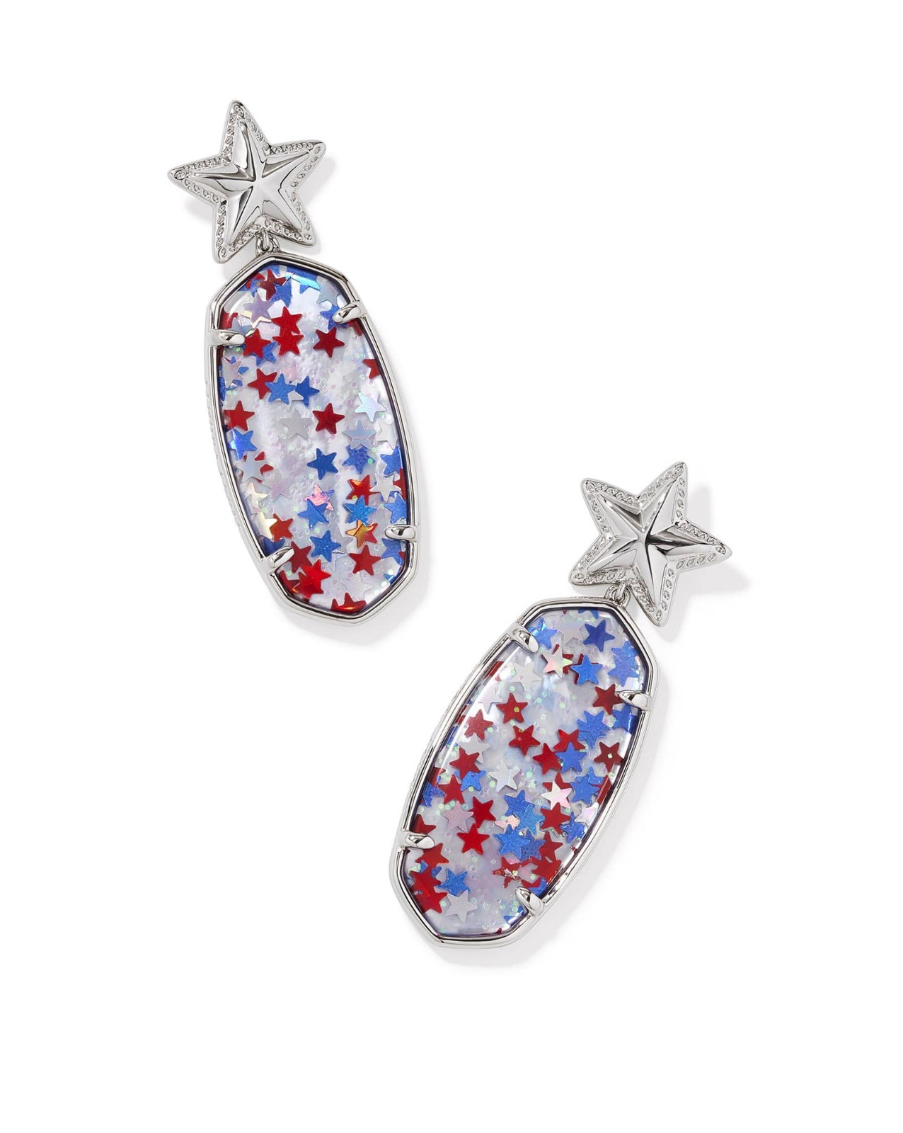 Kendra Scott Elle Star Drop Earrings Womens OS Silver Rhodium Over Brass JDM2827
