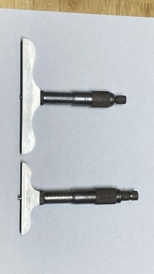 Two  Vintage Depth Micrometers  . Starrett And Millers Falls