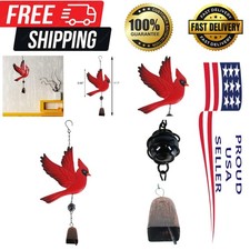 Durable Steel Cardinal Wind Chime - Charming Garden and Patio Hanging Decor