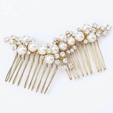 JAKAWIN Pearl Wedding Hair Comb Rhinestone Hair Piece Crystal Bridal Hair Acc...