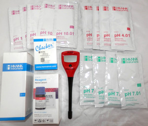 Hanna Instruments pH Checker Tester + Solutions, Marine Calcium, Alkalinity Kit
