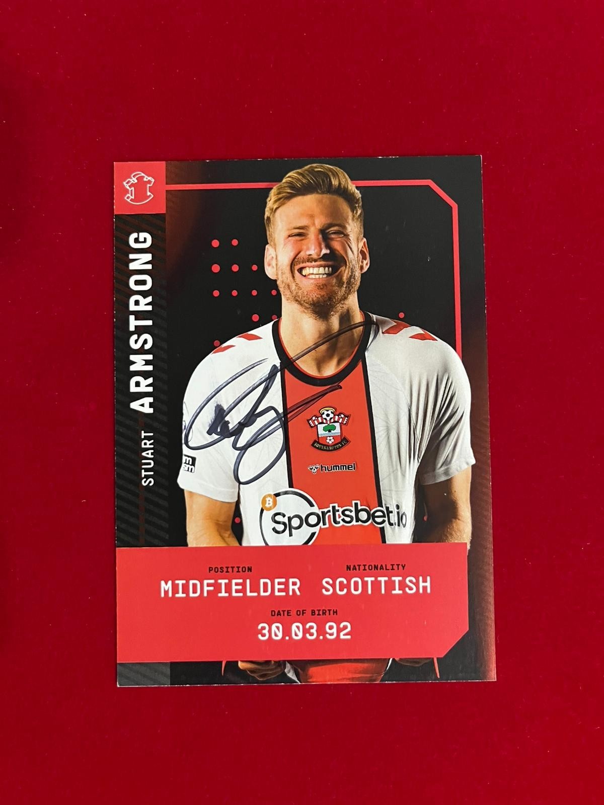 Stuart Armstrong Authentic Hand-Signed Card - Southampton FC Premier League