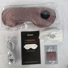 Ezona Silk Cordless Heated Mask Warm Compress Dry Eyes Travel Sinus Migraine New