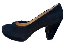 New Sofft Platform Pump Gabie Black Suede Womens Sz 11 Worn 1X