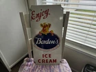 Large vintage ice cream sign porcelain 12"×24"