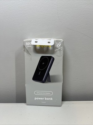 5000mAh Magnetic Power Bank w/ Stand - Black - heyday Black