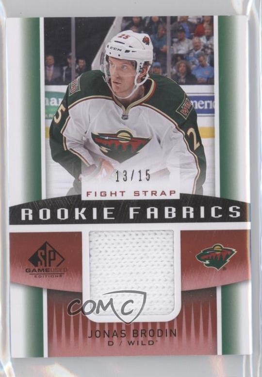 2013 SP Game Used Edition Rookie Fabrics Fight Straps 13/15 Jonas Brodin RC 0f8