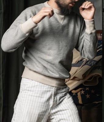 1930 Boxing Fleece Sweatshirt - Gray Bronson Mfg. Co. 40 L USA SHIP
