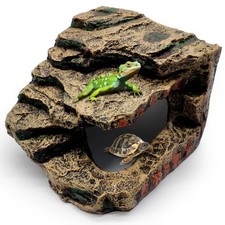 Reptile Accessories for Tank, Basking Platform Hideout, Bearded Dragon Hide a...