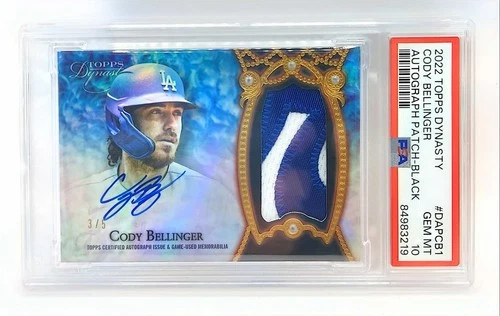 CODY BELLINGER 2022 Topps Dynasty Auto Autograph Patch Black Variation /5 PSA 10