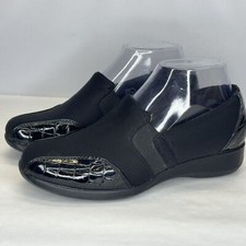 Clarks Collection Gael Rex Womens Loafers Shoes 6.5M Black Croc Print Slip On