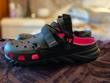 post malone crocs blue and black