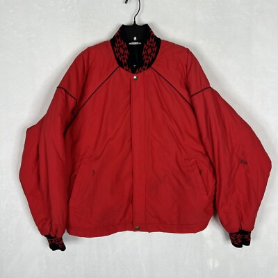 VTG Walls Blizzard Pruf Quilted Jacket Coat Large Red Nylon Insulated USA Made
