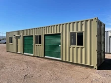 Portable Shipping Container Conex Storage building with two roll up doors