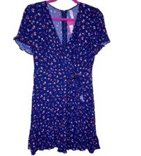 Xhilaration New Ruffled V Neck  floral Cottagecore wrap dress size S