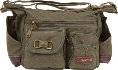 Eurosport Canvas Messenger Bag B420 Multi Pockets Adjustable Strap