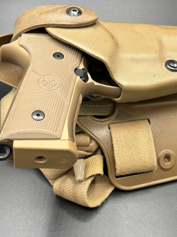 Safariland Beretta M9A4 Level 2 SLS Tactical Holster Drop Leg Tan, Right Hand - Image 3 of 4