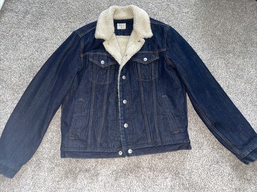 GAP Dark Blue Denim Sherpa Jacket Men's 