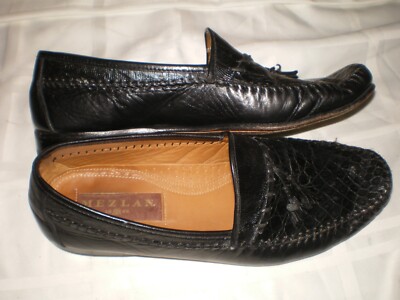 MEZLAN \'AVELLINO\' GENUINE LIZARD BLACK LOAFERS W/TASSELS Made In Spain-SZ 9.5 Mezlan Designer Men main image 4