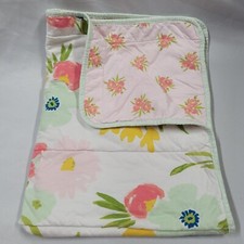 Cloud Island Floral Baby Blanket White Pink Mint Green Yellow Flower Lemonade