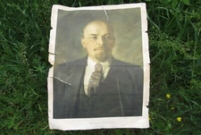 Lenin Portrait Poster on paper Soviet  USSR Socialist realism