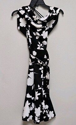Premier Amour Black and White Floral Sun Dress Size 2 Summer end Sale