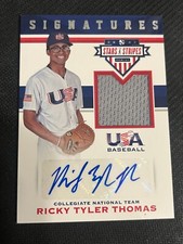 RICKY TYLER THOMAS 2017 Panini Stars & Stripes USA Baseball AUTO Relic #'d /299