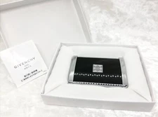 GIVENCHY Black Silver Tone Cigarette Portable Compact Pocket Ashtray Box Unused