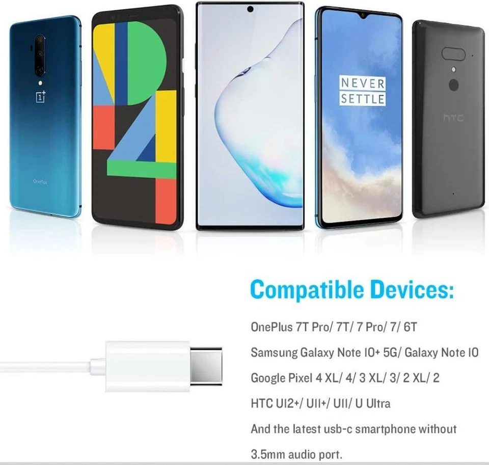 USB-C Type C Headphones Earphones with Mic For iPad pro 12.9 11 inch with type C - Image 3 of 4