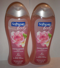  2 Softsoap EXFOILIATING LUSTROUS GLOW PINK ROSE SWEET VANILLA Body Wash