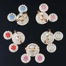 Universal 360 Rotating Finger Ring Stand Holder For Cell Phone - Crystal Stone