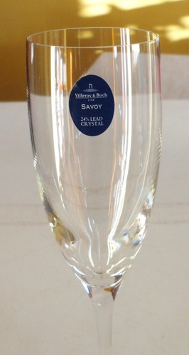 3 Mint Box Villeroy & Boch Savoy Champagne Flutes Crystal Italy + 1 Mikasa Flute - Picture 4 of 14