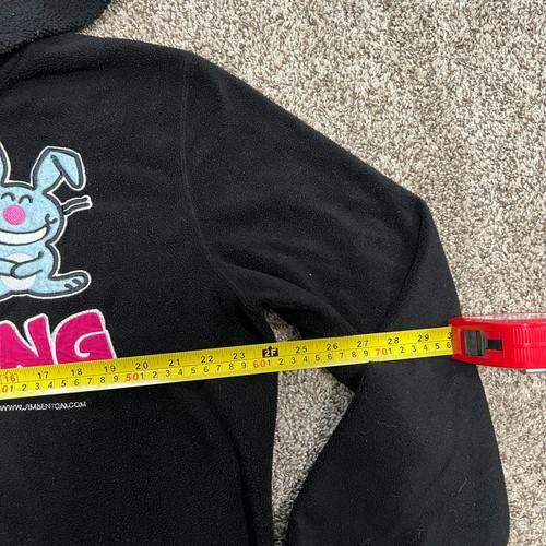VTG Y2K Its Happy Bunny Girls 2XL "Not Listening Blah" Hoodie Black Brat - Picture 4 of 8