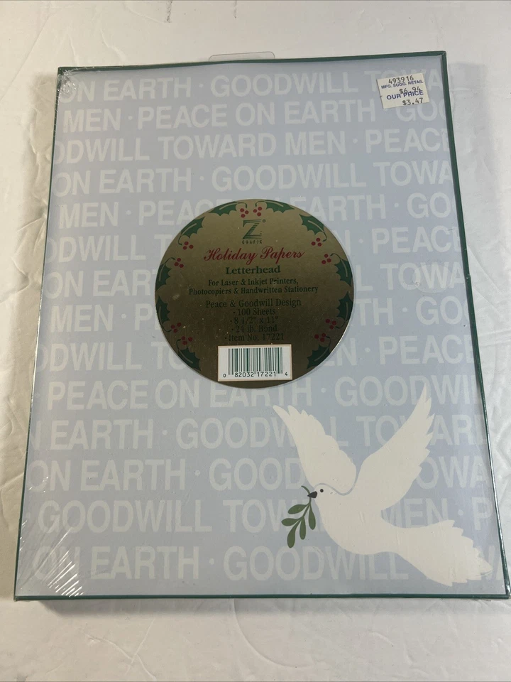 Vintage Z GRAFIX~100 Sheets 8.5"x11" HOLIDAY PAPERS for LASER & INJET Peace - Image 2 of 4