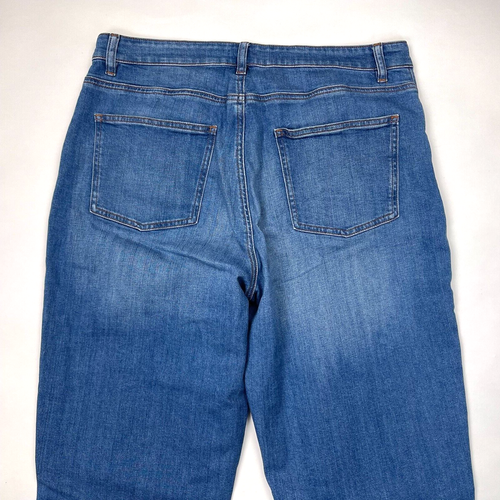 Eileen Fisher Organic Cotton Denim Jeans Women 14 Stretch Pockets Zip Closure - Picture 4 of 7