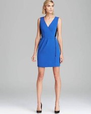 Marc Jacobs Zipher Blue Black Anya Crepe S/L Dress $348 NWT 0