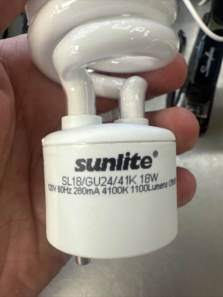 gu24 based 18 watt  spiral cfl bulb 4100k cool white 75 watt replacement sunlite - Image 4 of 4