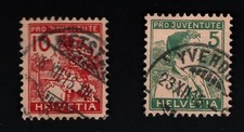 1915 Trachten Mi CH 128 - 129 Yt CH 149 - 150 Sg CH J1a - J2 Zum CH J2 - J3