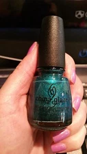 China Glaze Techno Teal Nail Polish Lacquer Tronica Holographic Holo Collection