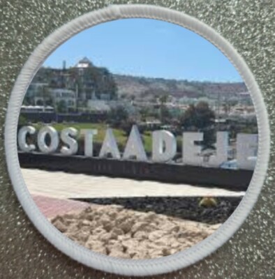 3 Zoll Costa Adeje Teneriffa Schild Bügelbild / Aufnähen Patch Abzeichen 