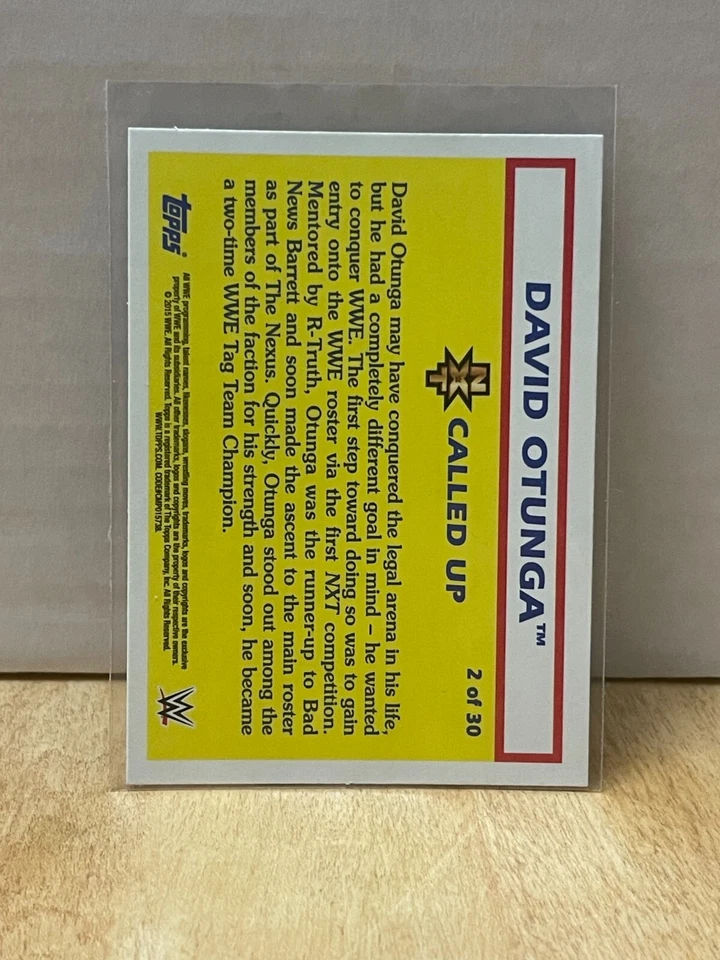 David Otunga #2 Of 30 WWE Heritage 2015 NXT Called Up Topps Trading Card - Image 2 of 2